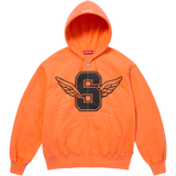 Wings Zip Up Hooded Sweatshirt (Orange)