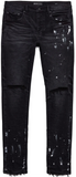 Purple Brand Black Resin Knee Slit Jeans