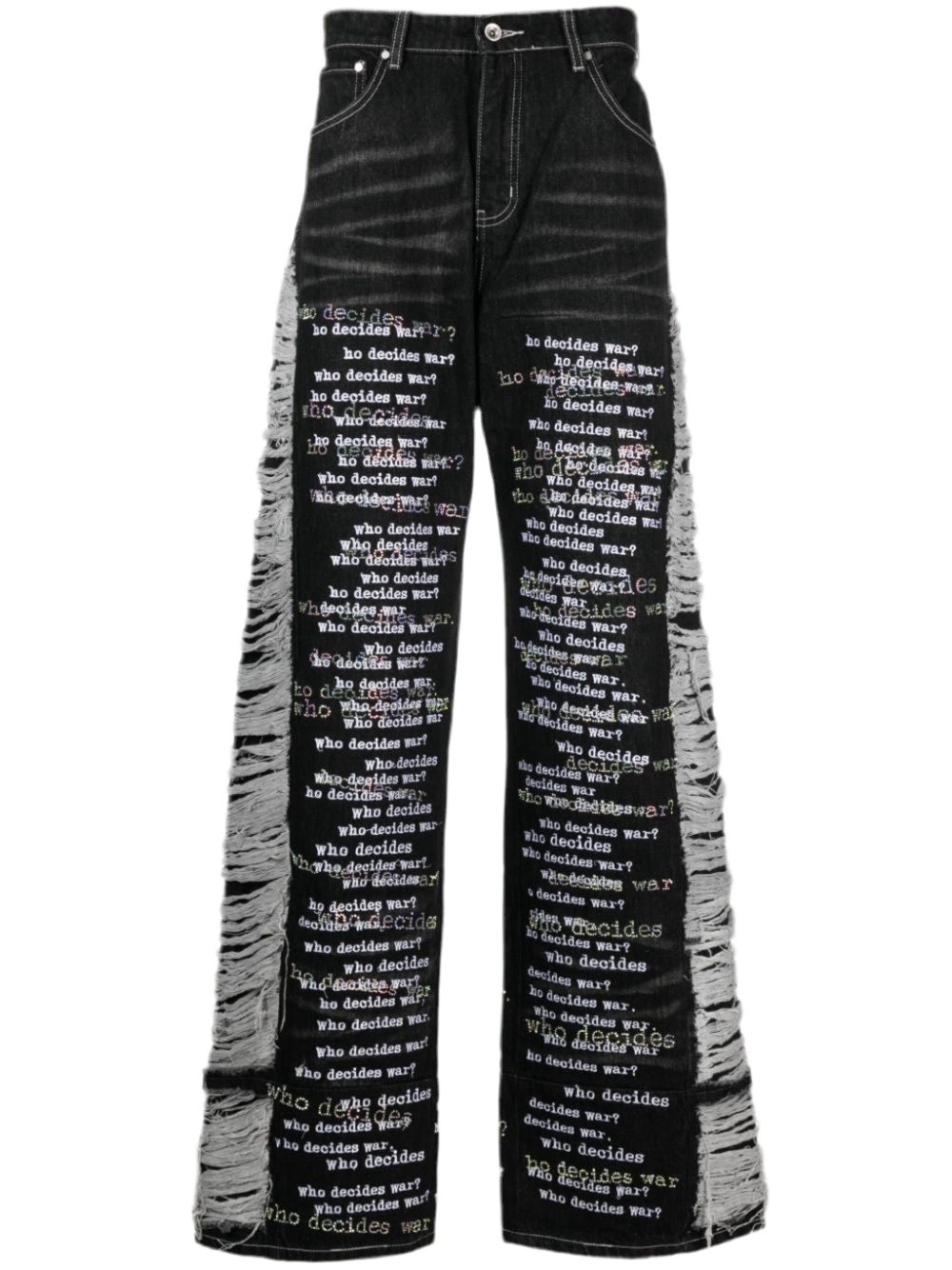 Who Decides War Flared Scripture Jeans Black