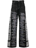 Who Decides War Flared Scripture Jeans Black