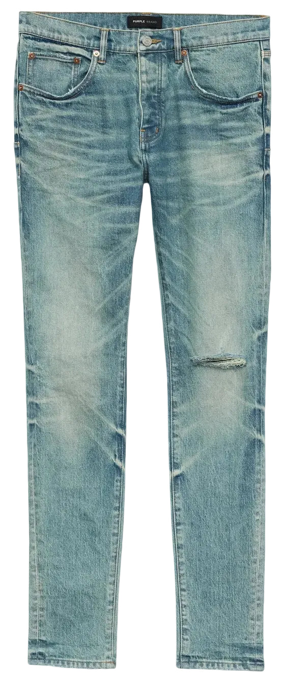 Purple Brand P001 Vintage Knee Blowout Jeans mid indigo denim