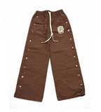 Saint Vanity Nylon Logo Button Pants Brown