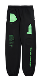 Off-White M Front Golden Ratio Printed Cotton Sweatpants - Black/Green on Garmentory