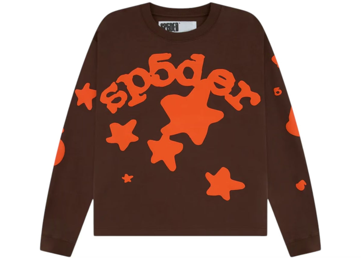 Sp5der Brown Beluga Ls Tee