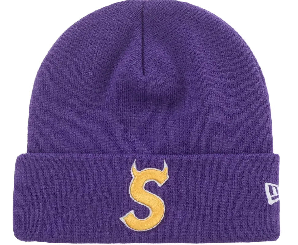 Supreme New Era Devil S Logo Beanie
Purple