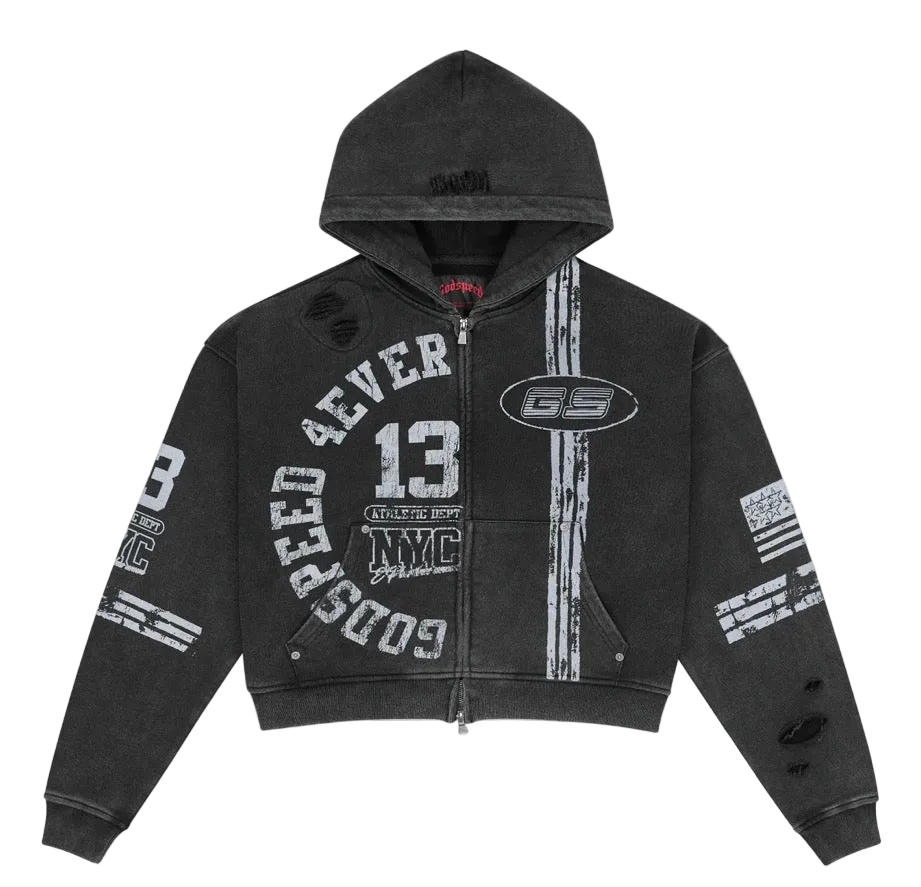 God Speed Roadster Zip Hoodie (Black)