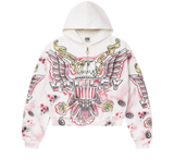 Vale White Flag Zip Up Hoodie