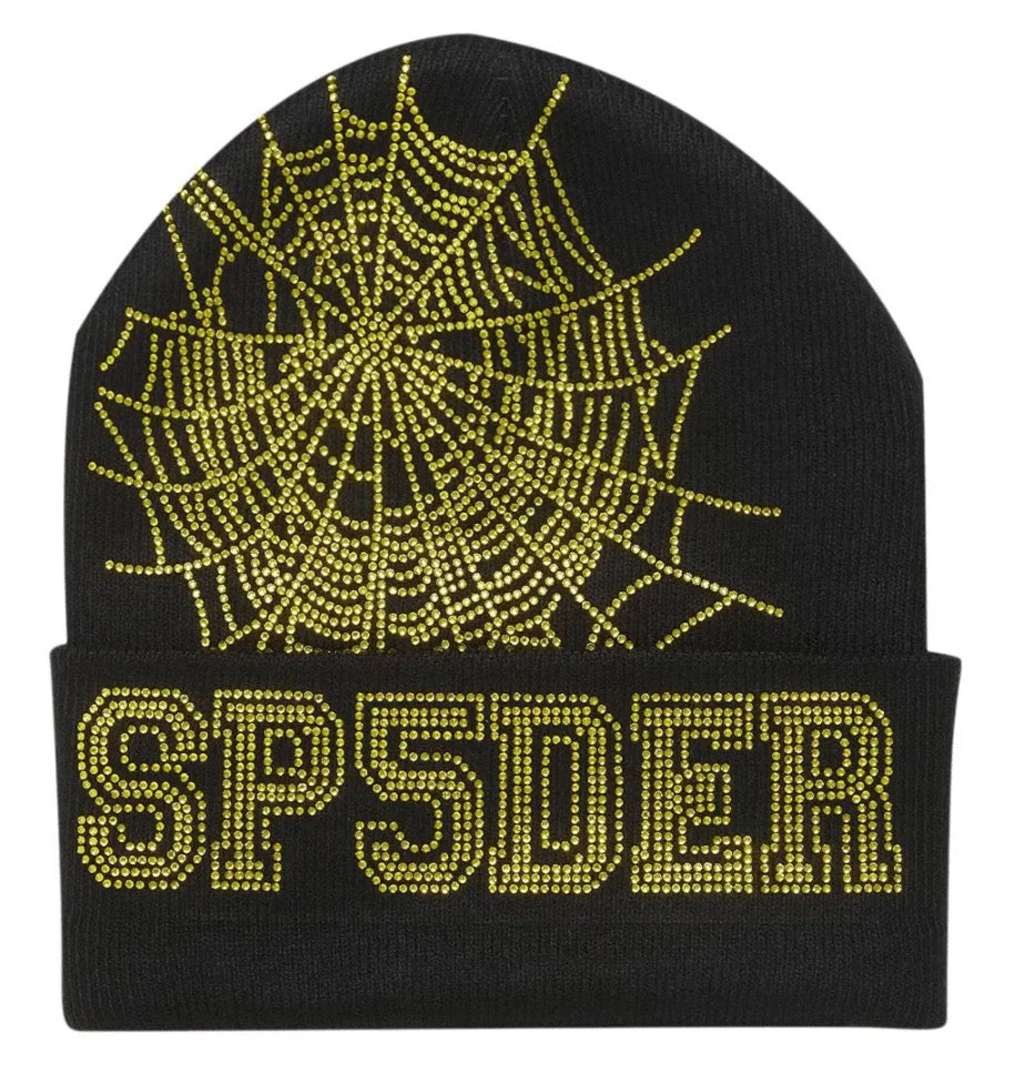 Sp5der Web Beanie Black Gold