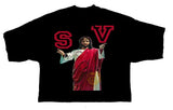 Saint Vanity BLACK JESUS CROPPED SAINT VANITY CREWNECK