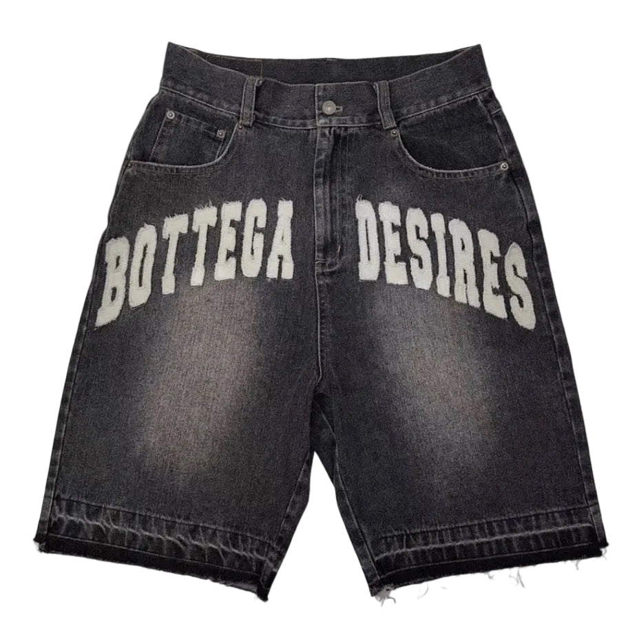 Bottega Desires Denim Jeans Shorts Jorts Black