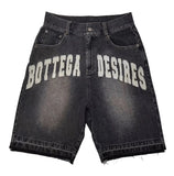 Bottega Desires Denim Jeans Shorts Jorts Black