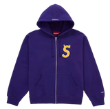 Supreme Devil S Logo Zip Up Hooded Sweatshirt
Purple