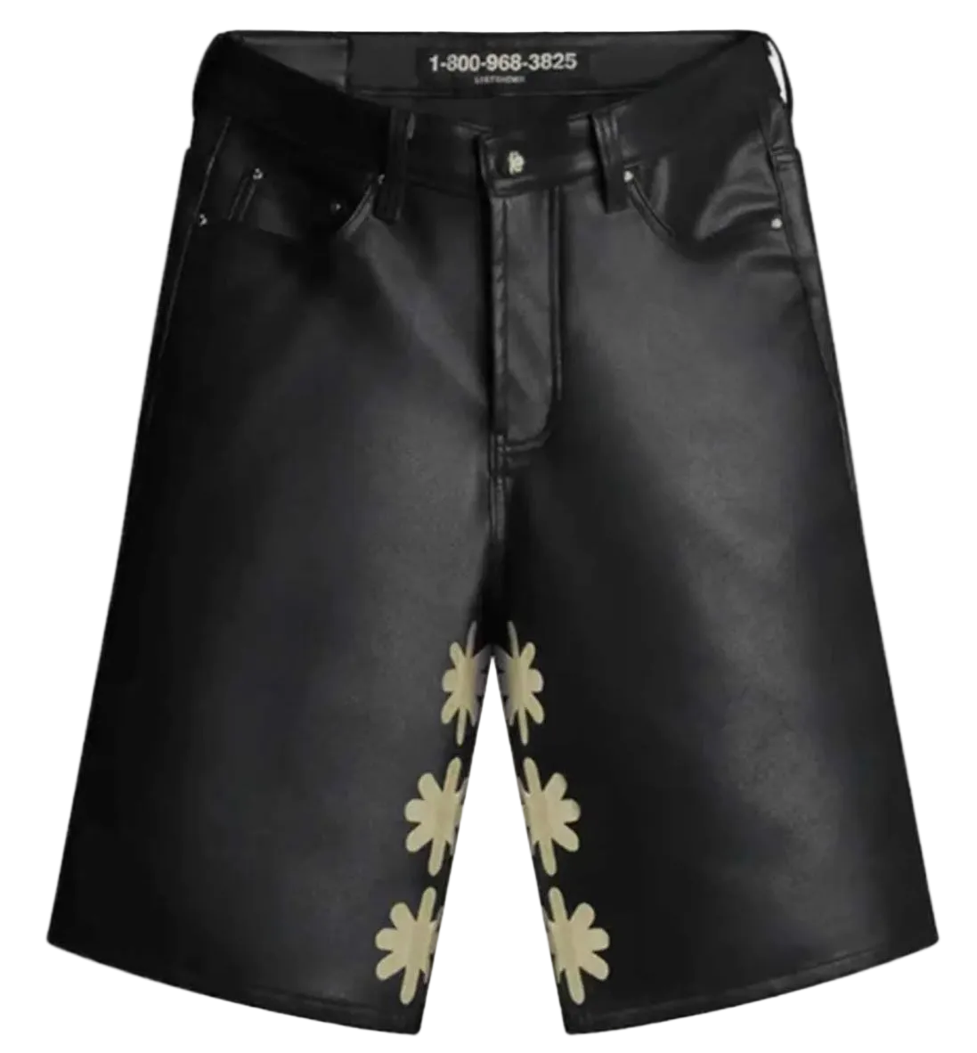 LOST SHDWS LEATHER SHORTS BLACK/BONE