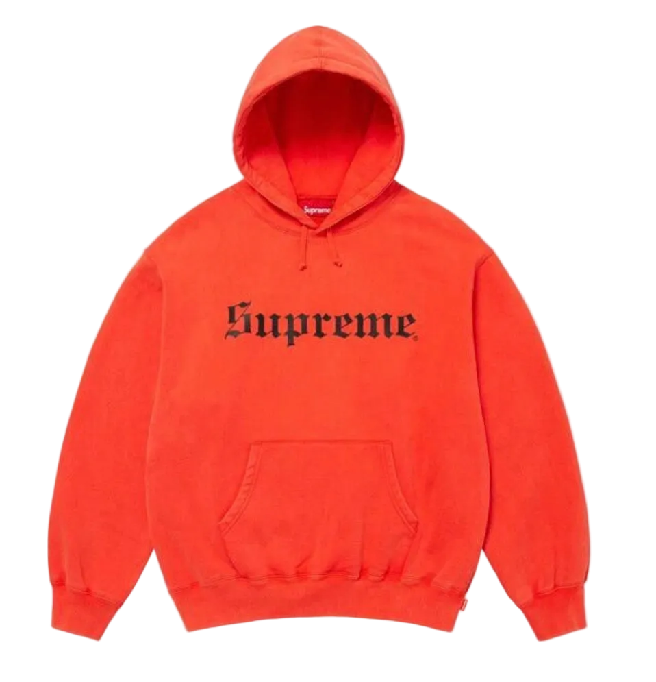 Supreme Washed Old English Hooded Sweatshirt 'Orange'