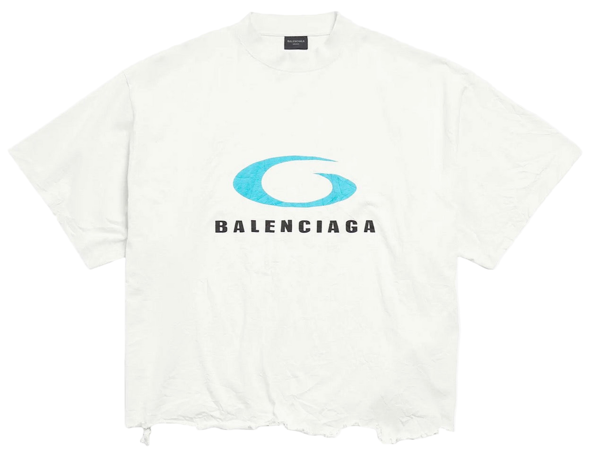 Balenciaga  Loop Sports Icon Cropped T-Shirt White