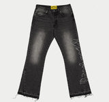 Godspeed OG Logo Stitched Flared Jeans Grey