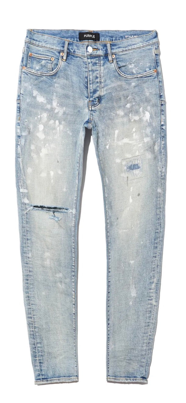 Purple Jeans P001 Light Indigo Paint Blowout
