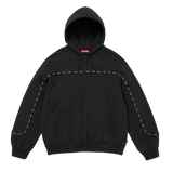 Supreme Piping Zip Up Hooded
Sweatshirt 'Black'
