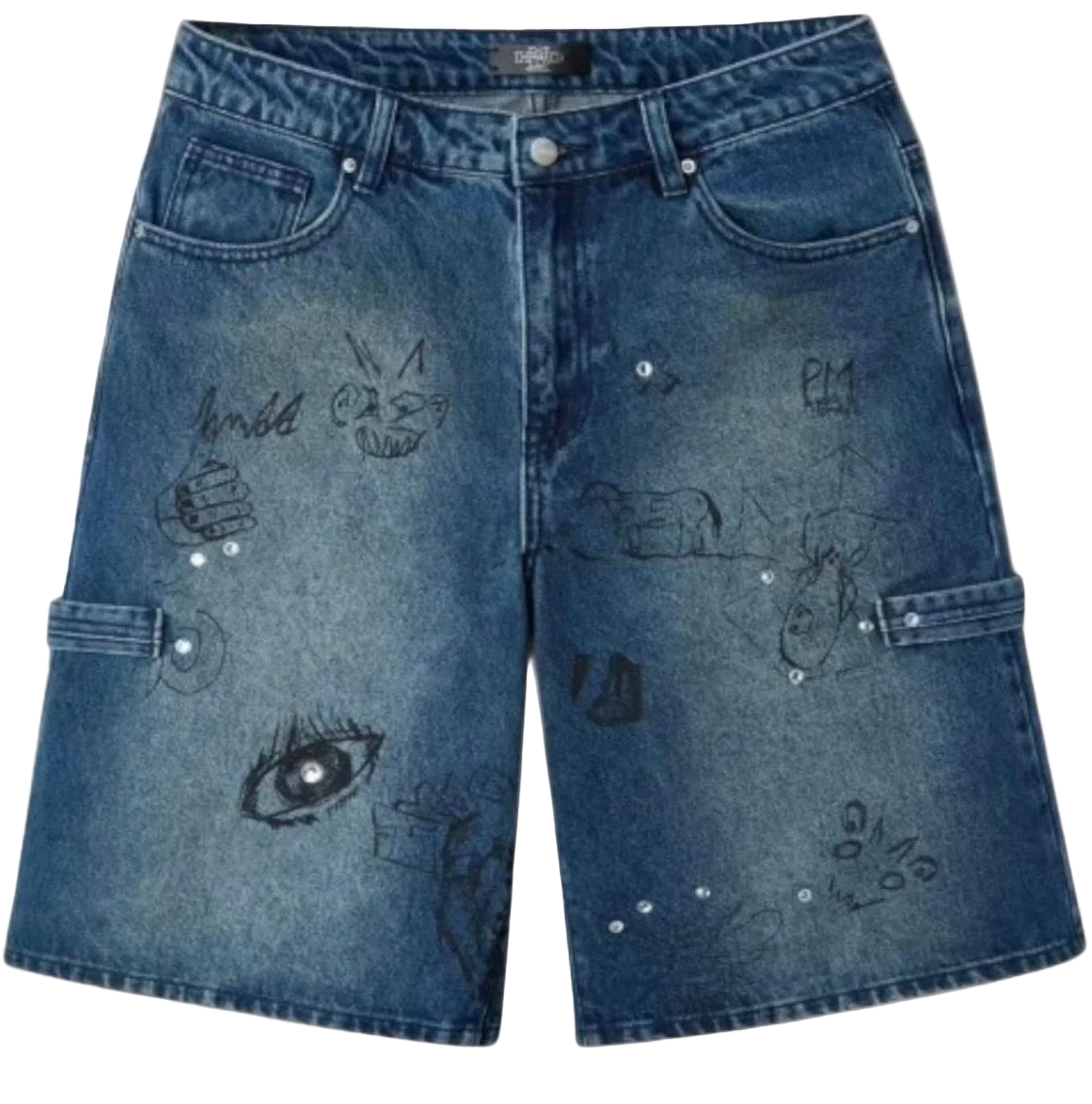 Happy Memories Don't Die HMDD Graffiti Jean Shorts