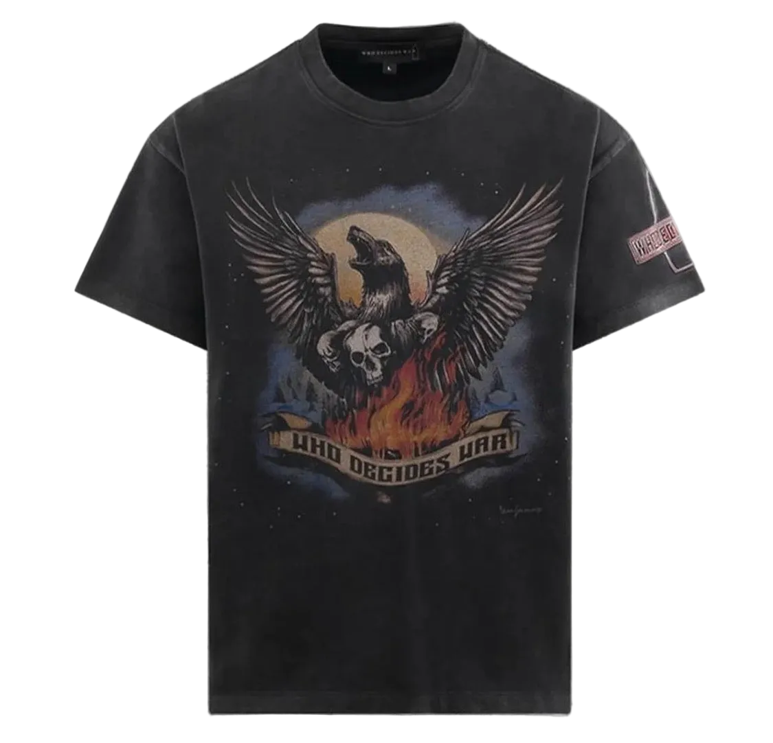 Who Decides War Moon Eagle Printed Jersey T-Shirt