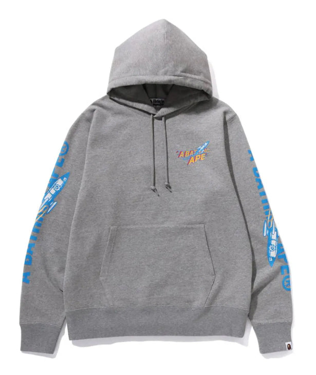 BAPE Moon Ape Head Pullover Hoodie Grey