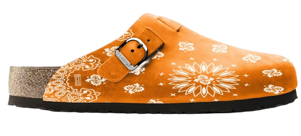 Bravest Studios Suede Paisley Clogs
Orange