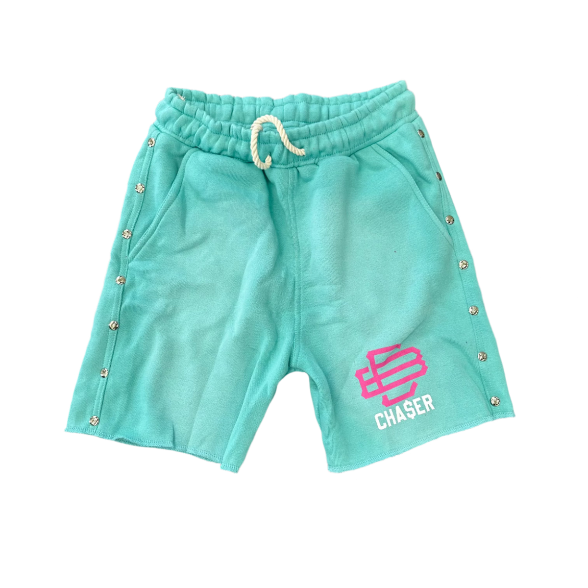 Chaser Button Down Cotton Shorts ‘Light Blue’