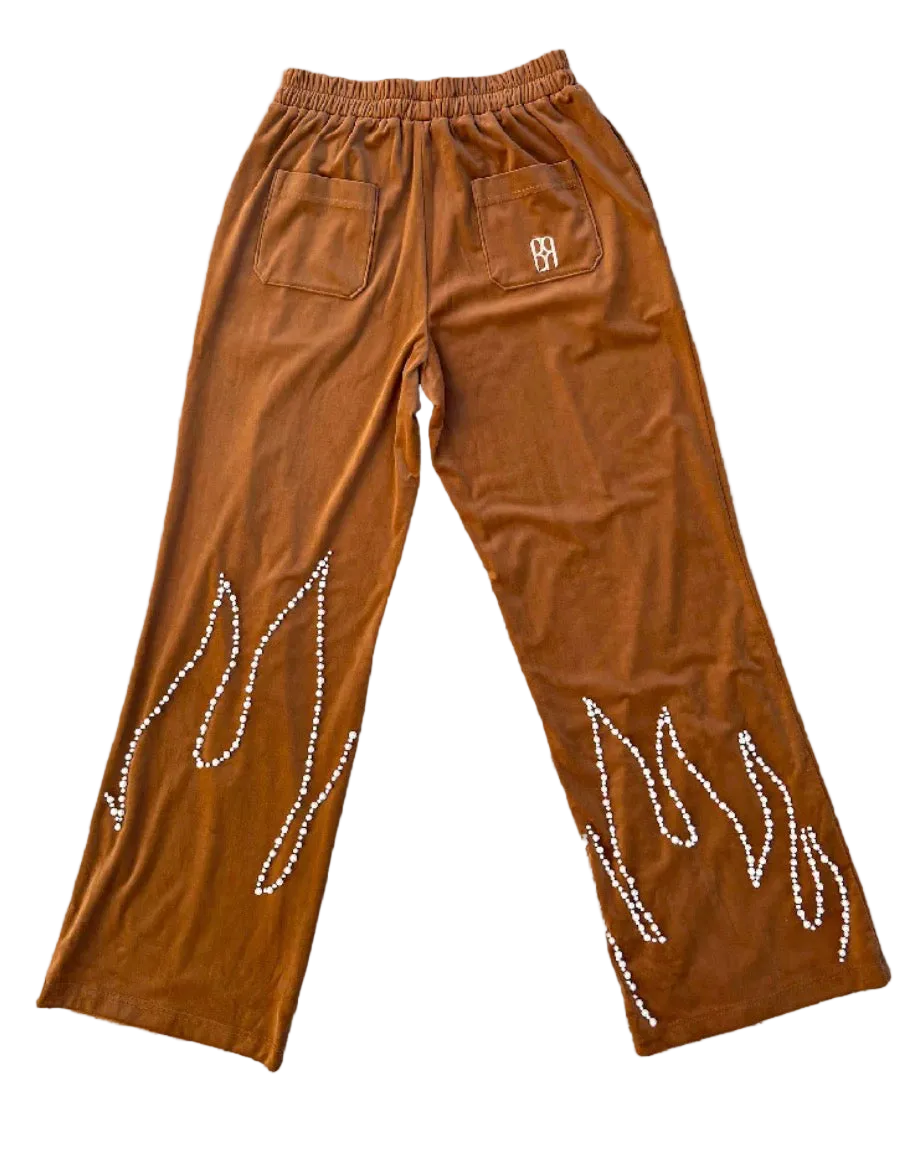 Birth of royal child Flame Pearl Velvet Pant