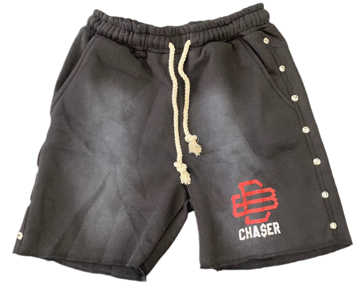 Chaser Button Down Cotton Shorts ‘Black’