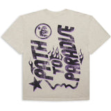 Hellstar Jesus Emblem T-Shirt Light Grey Green Purple