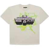 Hellstar Jesus Emblem T-Shirt Light Grey Green Purple