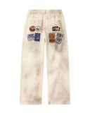 VALE FOREVER 1980S PAINTERS OFF WHITE CREAM JEANS