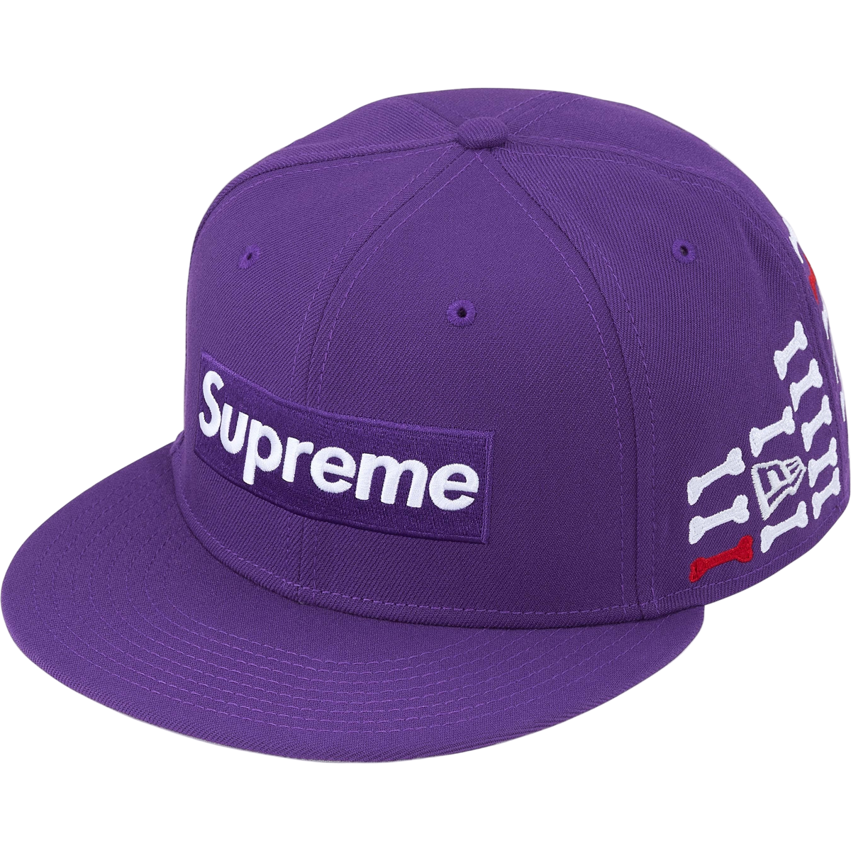 Supreme Bones Box Logo Hat Purple