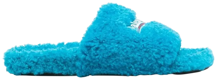 Balenciaga Furry Slides Sky Blue USED