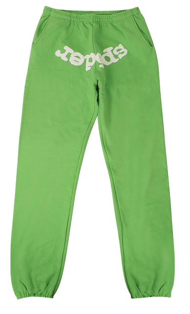 Sp5der Logo Print Sweatpants 'Green'