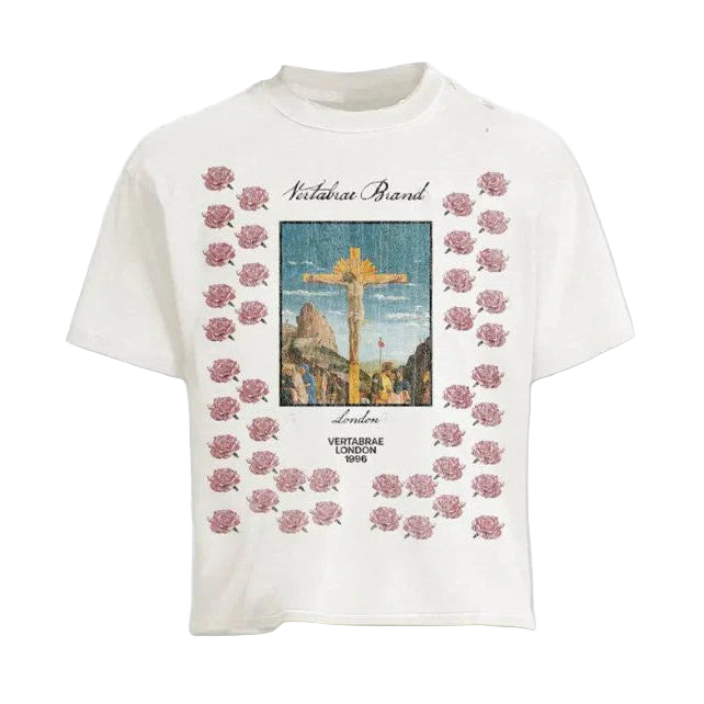 Vertabrae Rose White Tee Shirt
