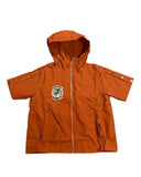 Saint Vanity Nylon Logo Button Up Shirt Orange
