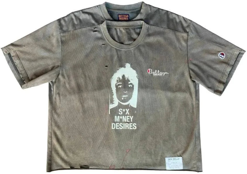 BOTTEGA DESIRES 'SEX SELLS' GRAY TEE TSHIRT