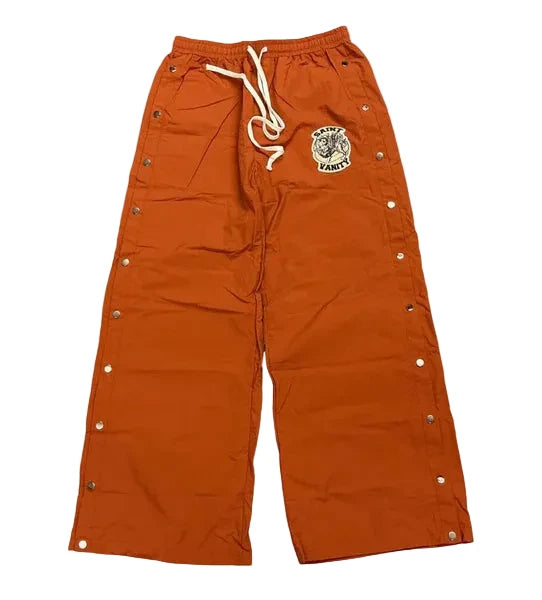 Saint Vanity Nylon Logo Button Pants Orange