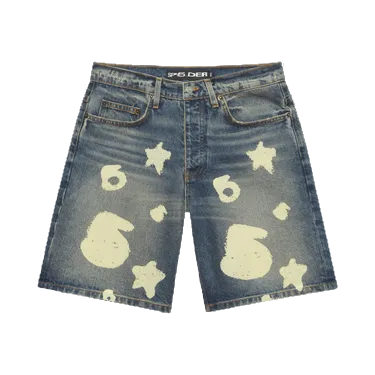 Sp5der Beluga Denim Short Indigo Blue