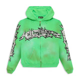 Hellstar Graffiti Zip Up Green