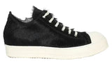 RICK OWENS SCARPE IN PELLICCIA CALF HAIR SNEAKERS BLACK AND WHITE