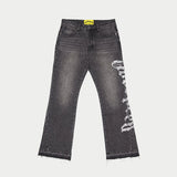 Godspeed OG Logo Flared Jeans Grey