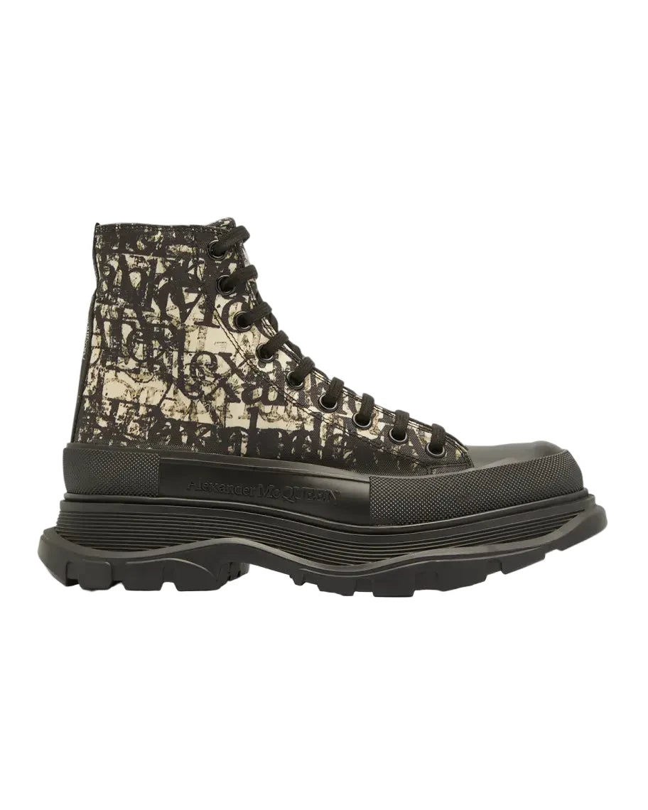 Alexander McQueen Printed Canvas Boots USED