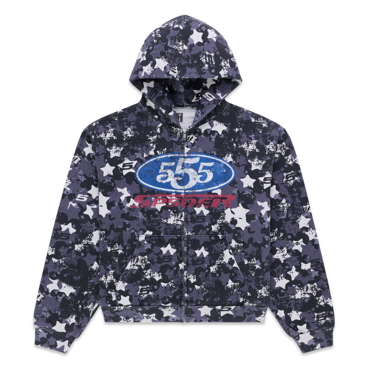 SP5DER R5CING ZIP HOODIE BLUE CAMO