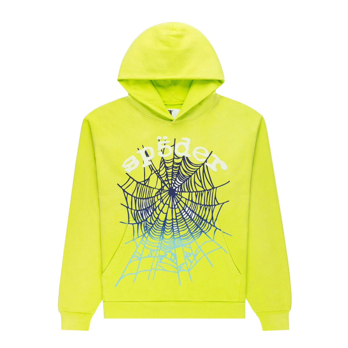 Sp5der OG Web V2 Gradient Hoodie "Acid Green"