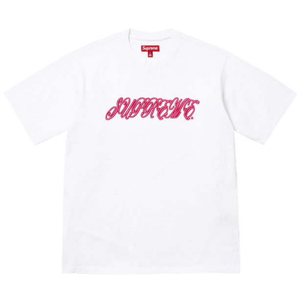 Supreme Raised Script S/S Top White