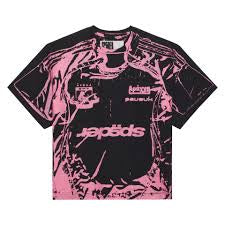 Sp5der Pink JERSEY OVERPRINT TEE