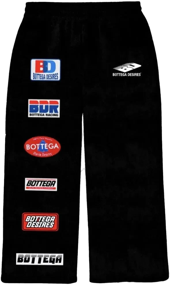 Bottega Desires Black Patches Sweatpants