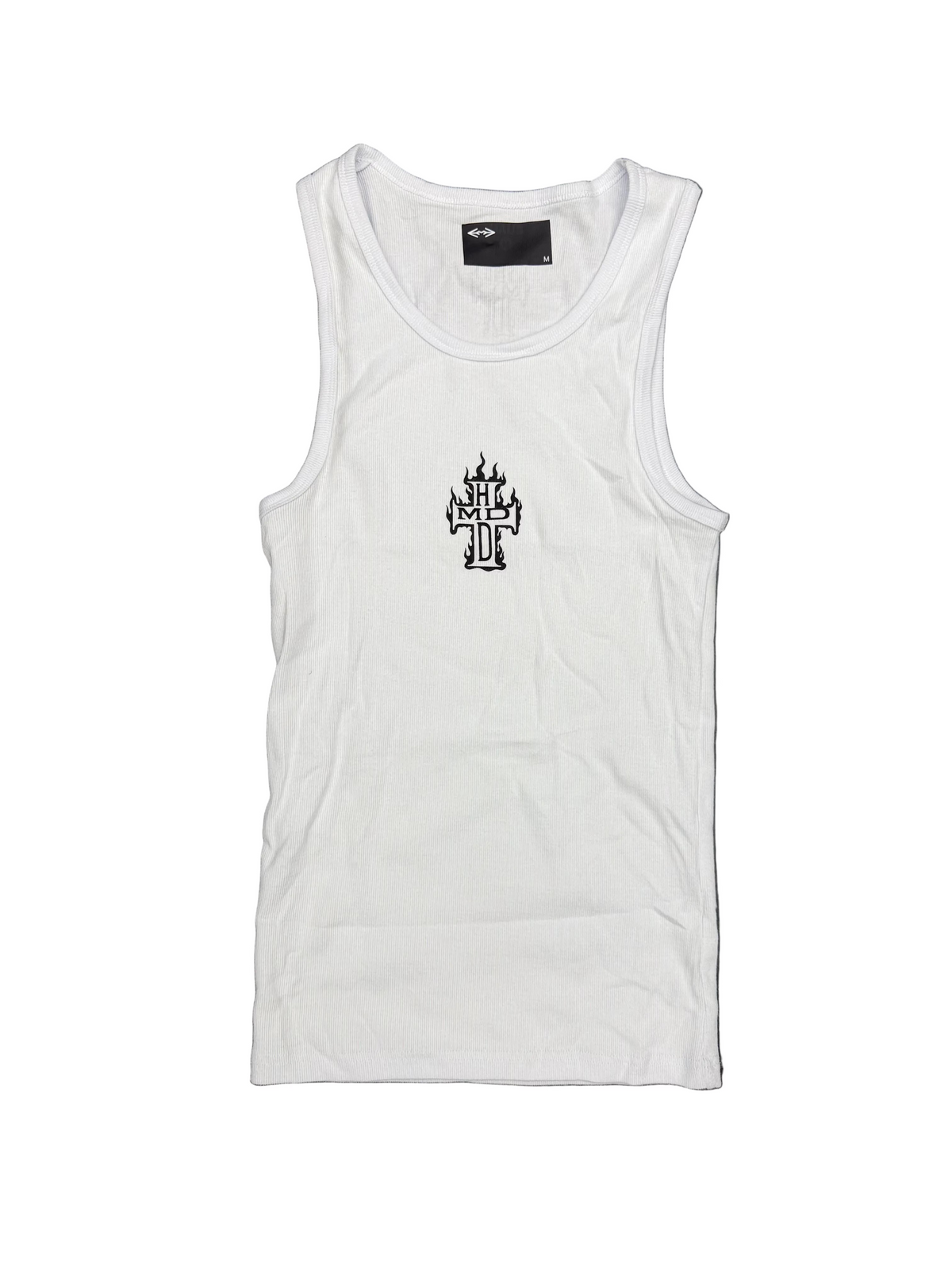 HMDD Flame Cross Tank Top White